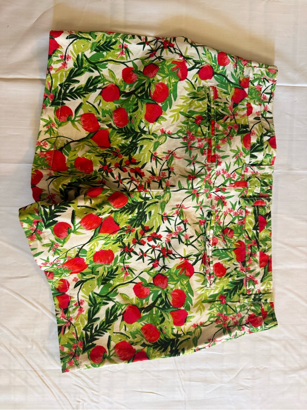 crown & ivy Red and Green Floral Bermuda Shorts